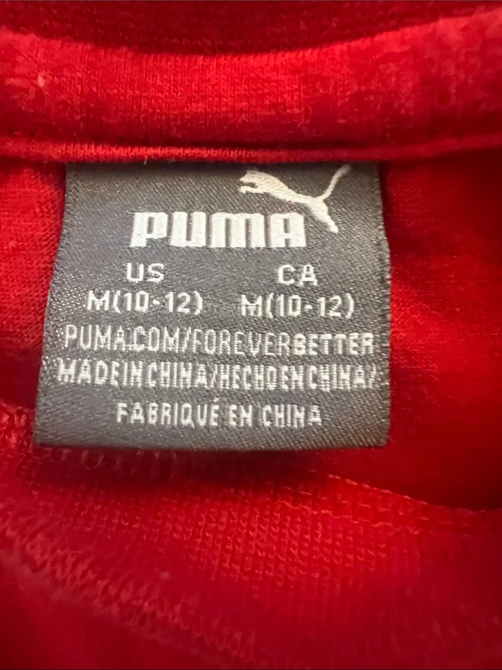 Puma Red Tee with Black Logo for Kids
